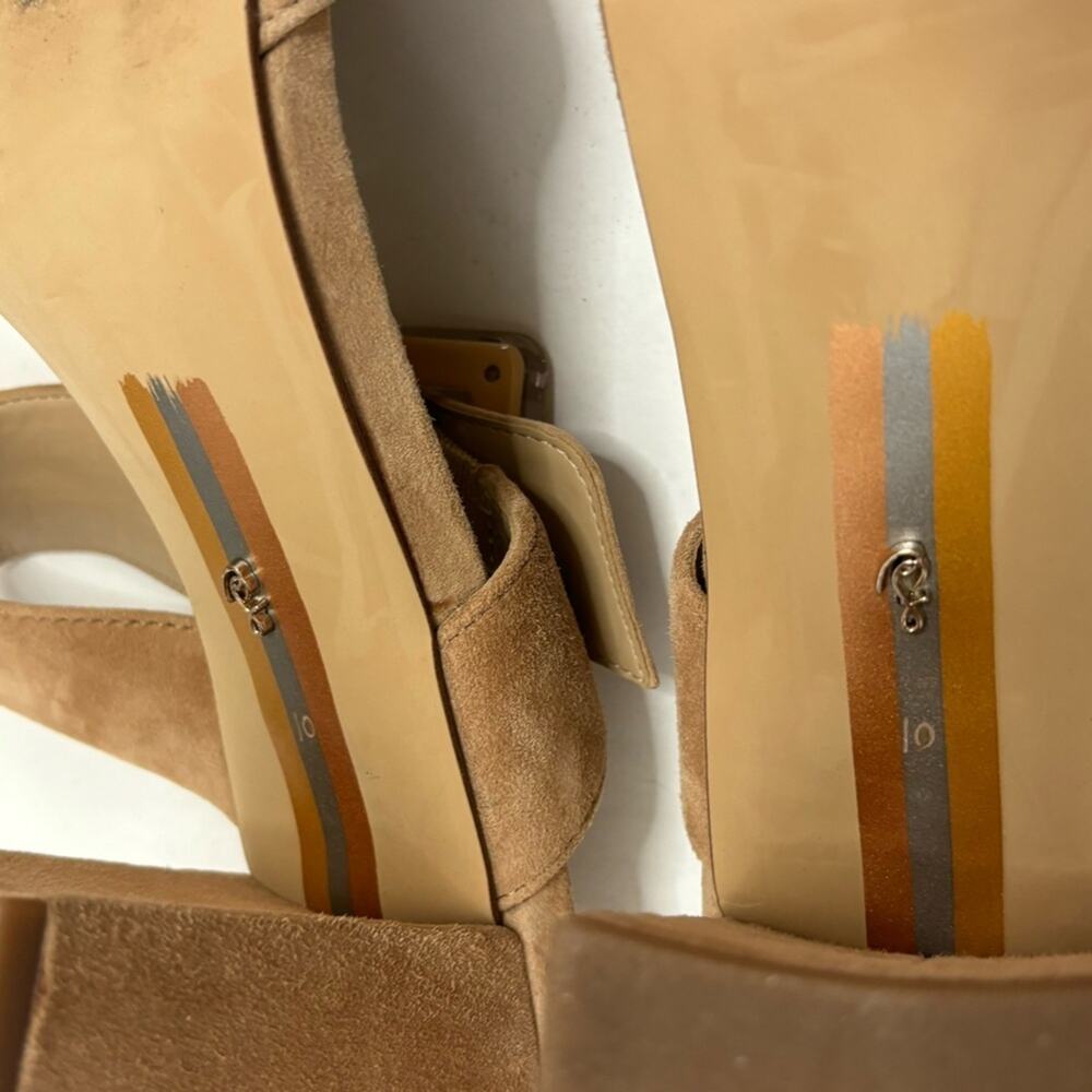 Sam Edelman Dalton Tan Suede Buckle Strap Block Heel Sandal 10 - Picture 10 of 12